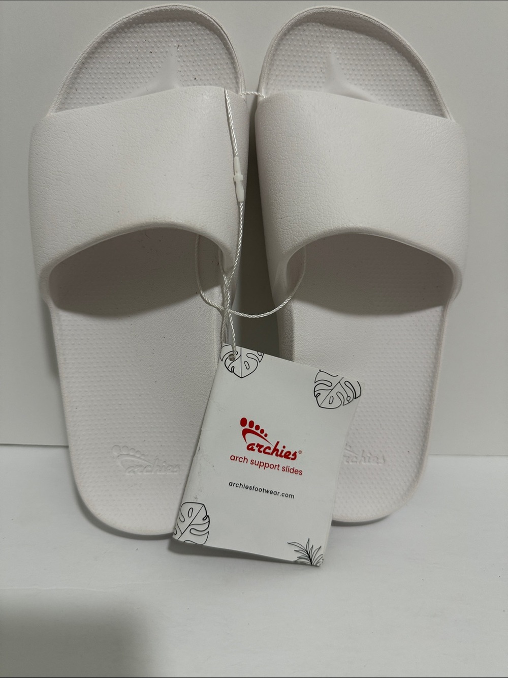 Archies White Unisex Arch Support Slides